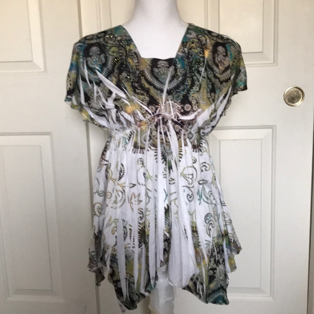 Style and Company short sleeve tiered blouse sz PS